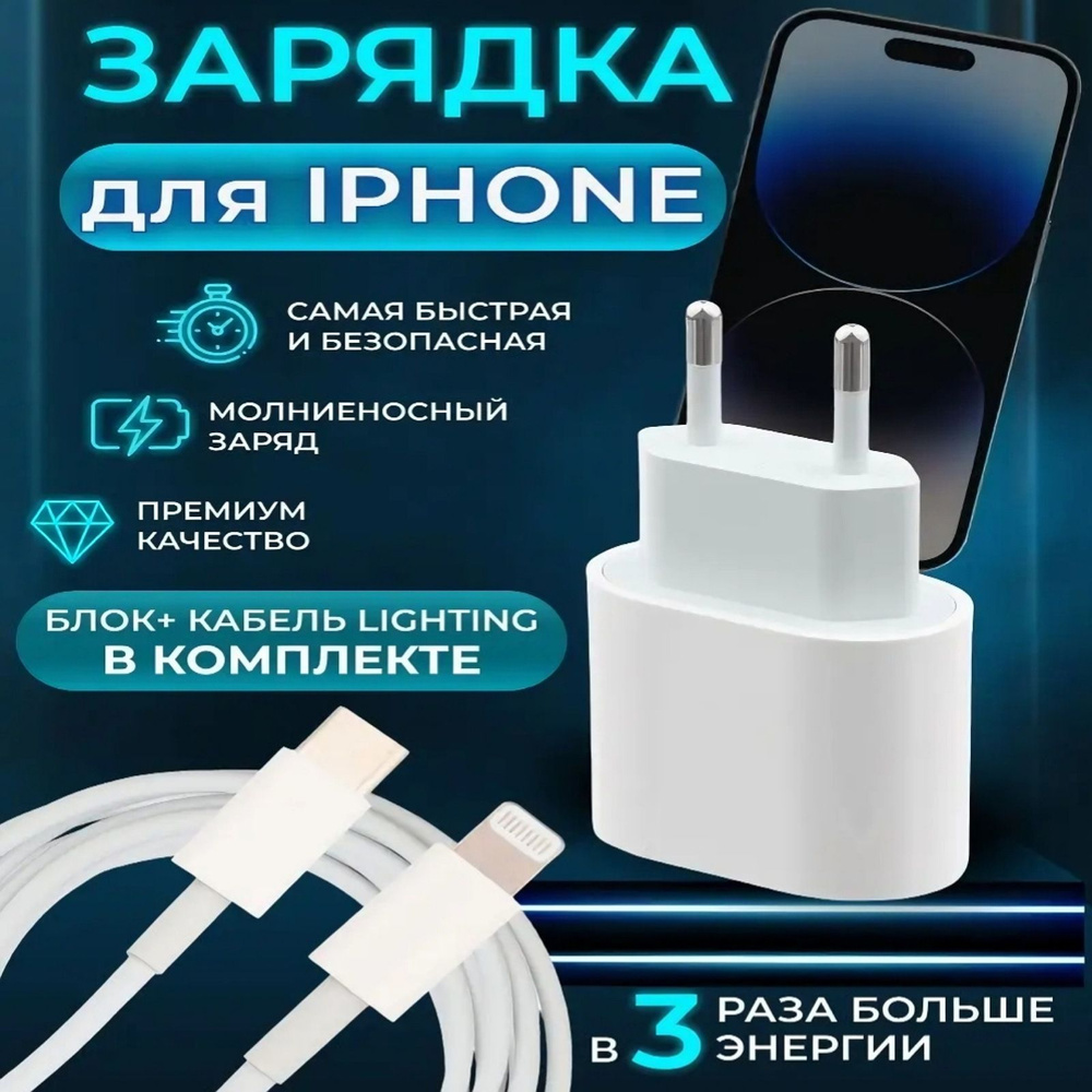 Зарядное устройство для телефона. Зарядка быстрая 20W. Адаптер Type-C. Блок питания USB, вилка, штекер #1