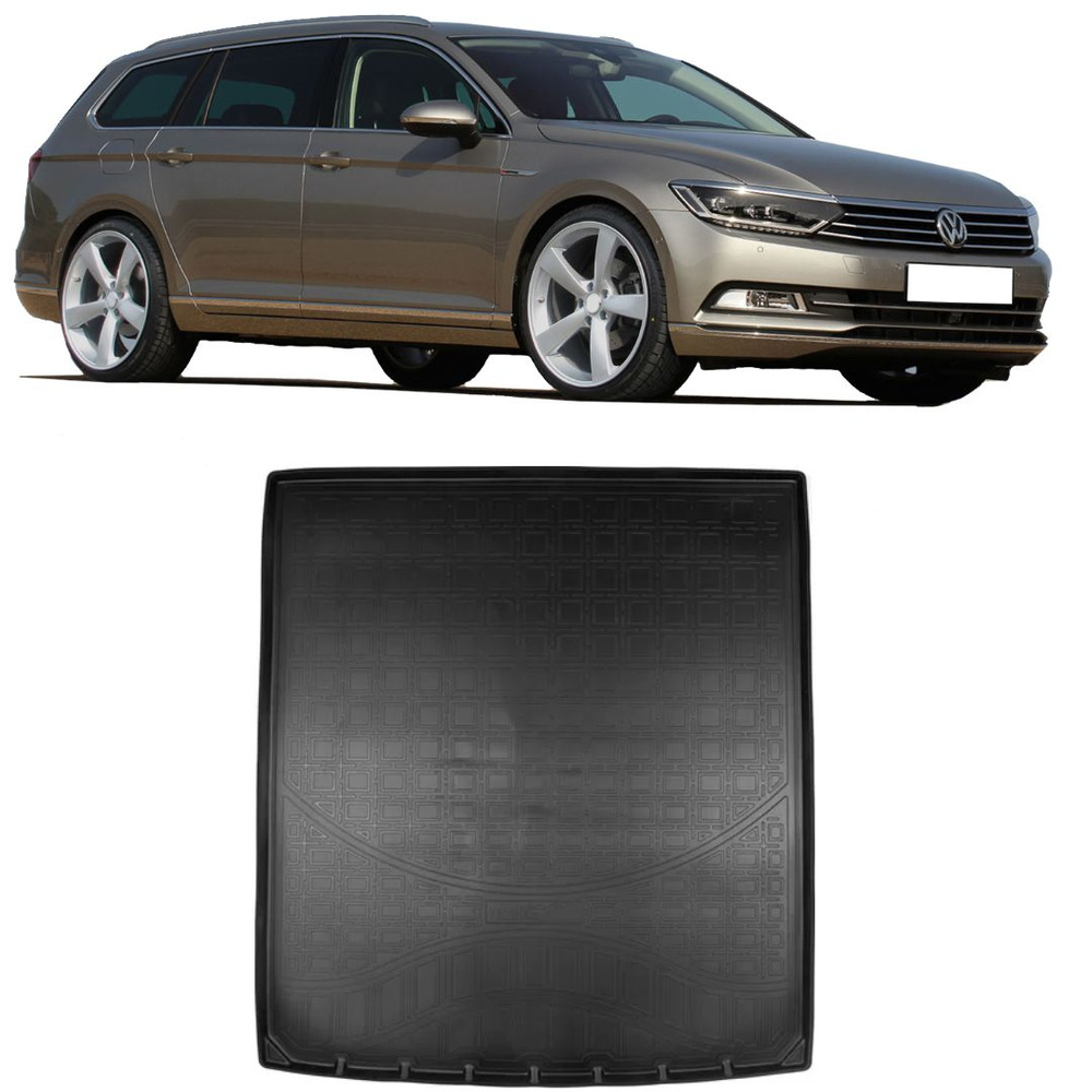 Коврик для багажника Volkswagen Passat B8 универсал 2014-2024из полиуретана. Коврик багажника Фольксваген #1
