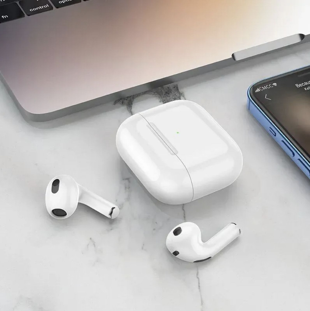 Наушники беспроводные с микрофоном AirPods 3 /, Bluetooth, Lightning, белый  #1