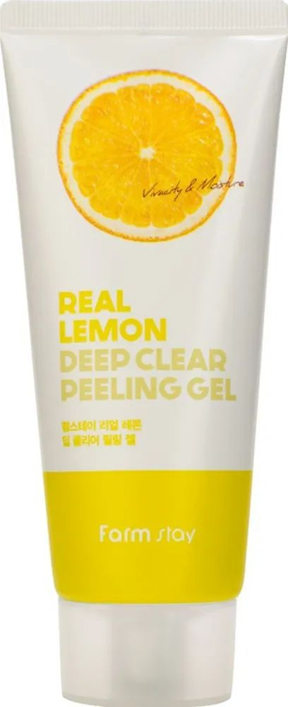 Отшелушивающий пилинг гель с экстрактом лимона, корейская скатка для лица Real Lemon Deep Clear Peeling #1