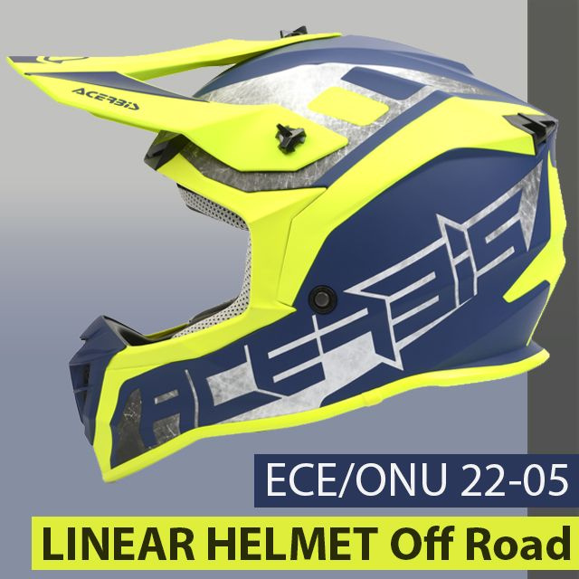 Кроссовый шлем Acerbis LINEAR L(59-60) Yellow/Blue матовый #1