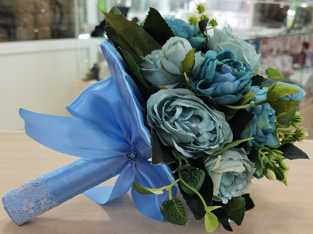 Букет-дублер для невесты в голубом цвете #1