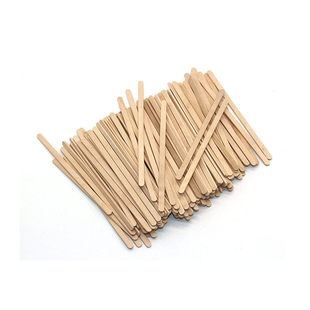 Деревянные палочки 18 см в индивидуальной упаковке 250 шт. для размешивания кофе, поделок, депиляции, одноразовые- 180 х 6 х 1,8