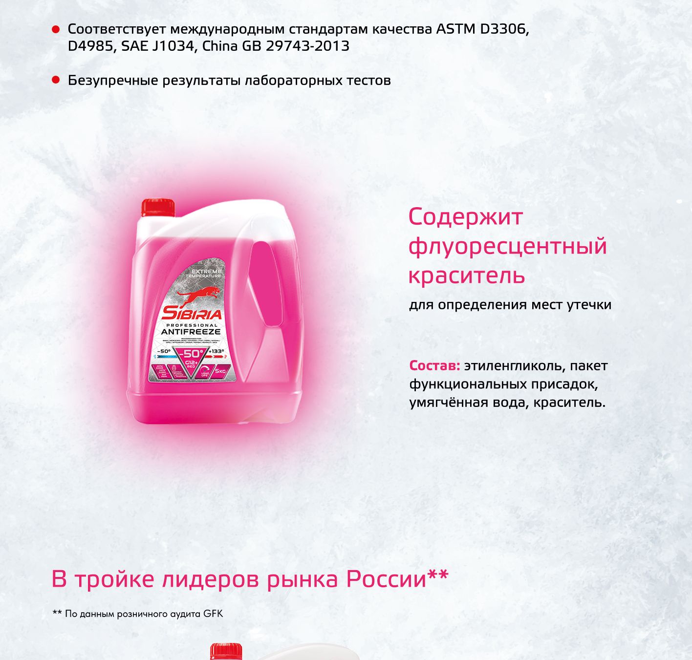 Антифриз Sibiria ANTIFREEZE G12+ (-40) красный_Температура замерзания ...