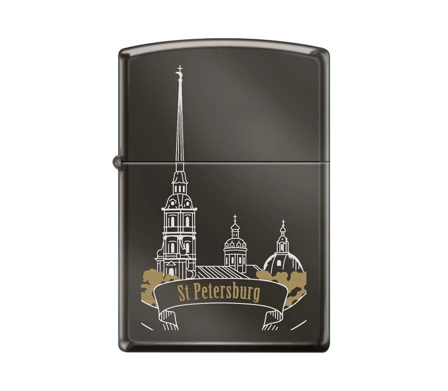 Зажигалка бензиновая ZIPPO Петропавловская крепость Black Ice  #1