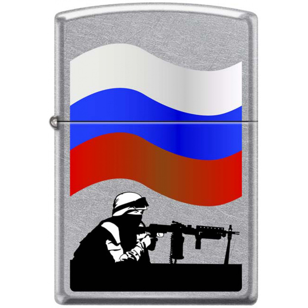 ZIPPO бензиновая зажигалка Защитник Отечества Street Chrome #1