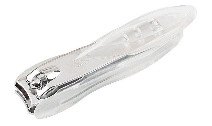 Zinger/ Книпсер (SLN-603-C10 белый) средний в пластмассовом чехле с контейнером для отсеченных ногтей/ #1