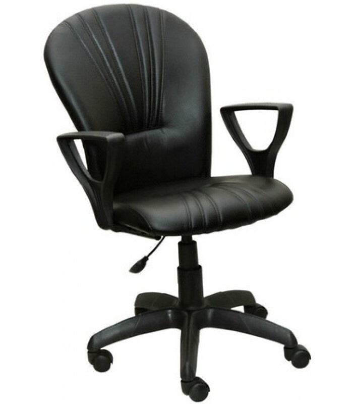 Кресло компьютерное "OAZIS" черная искусственная кожа, пиастра, стул офисный  #1