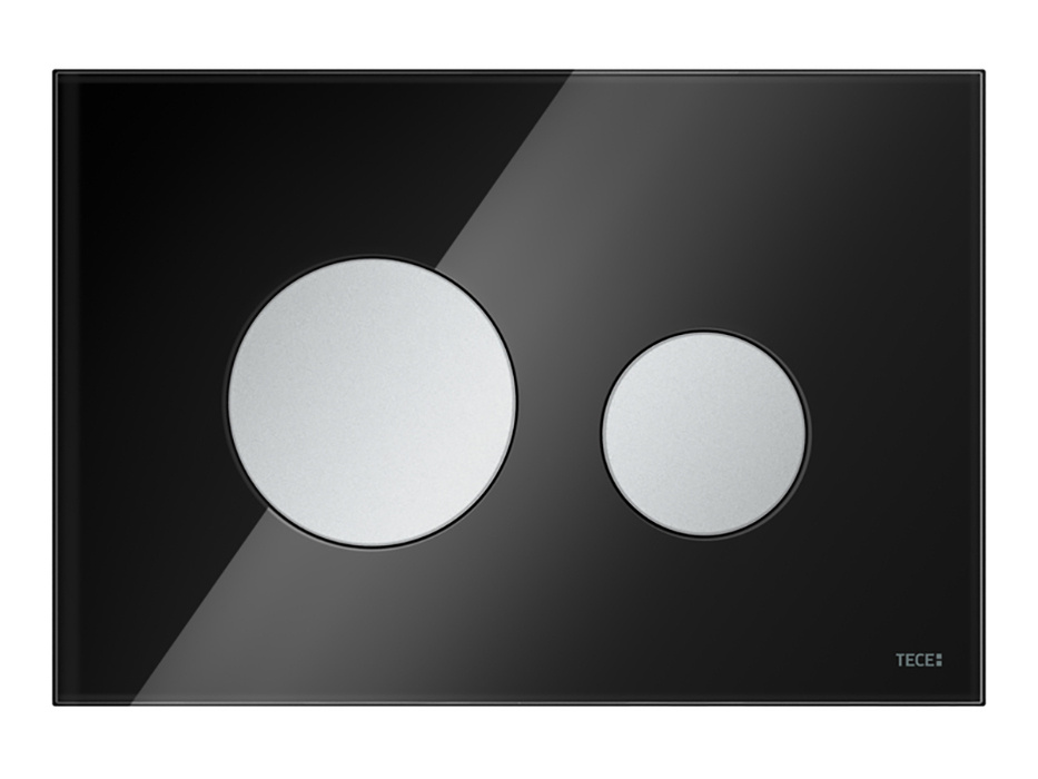 Кнопка смыва для инсталляции TECE стеклянная, TECEloop панель черная, клавиши хром матовый, 9240655  #1