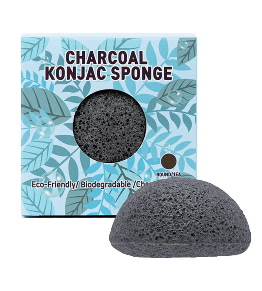 Trimay Спонж конняку Charcoal Konjak Sponge #1