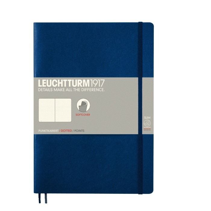 Блокнот Leuchtturm1917, COMPOSITION B5, мягкая обложка, темно-синий, в точку + фирменный карандаш в подарок #1