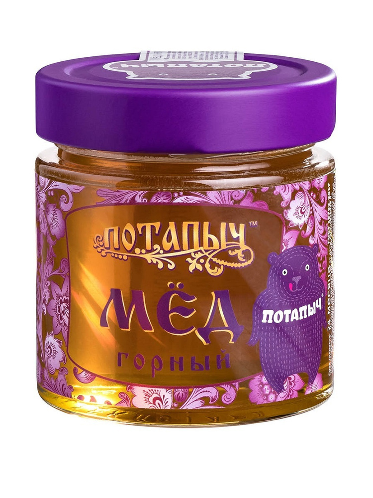 Мёд натуральный Потапыч "Горный" ст/бан 250 гр. #1