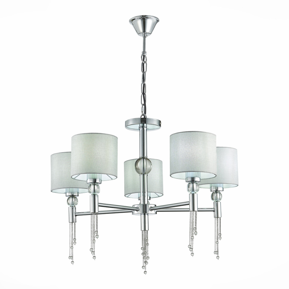 Светильник подвесной EVOLUCE цвет серый коллекция PRIMMA в стиле Classic цоколь E27 ламп 5х60W, SLE105173-05 #1