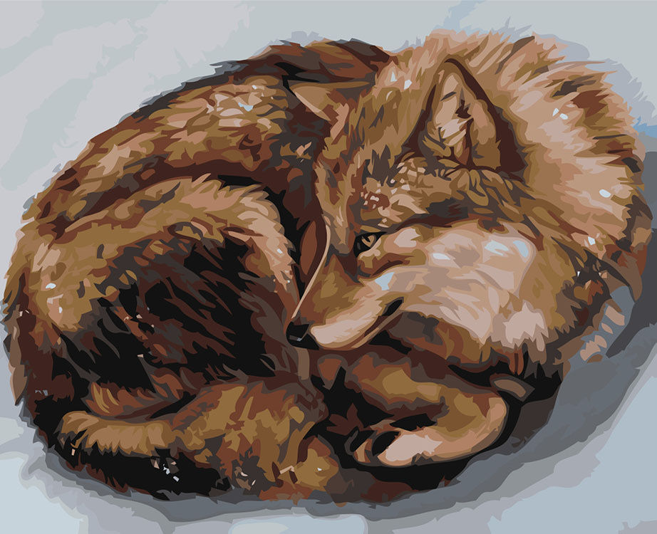 Картина по номерам ЖПН на холсте с подрамником "Волчица", Раскраска 40х50 см, Волк Животные  #1