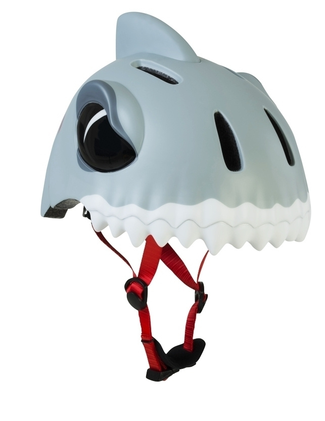 Шлем Crazy Safety размер S-M (49-55 см) - White Shark/белая акула защитный велосипедный велошлем детский #1