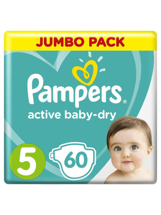 Подгузники PAMPERS Active Baby-Dry (11-16кг) Jumbo pack 60шт #1