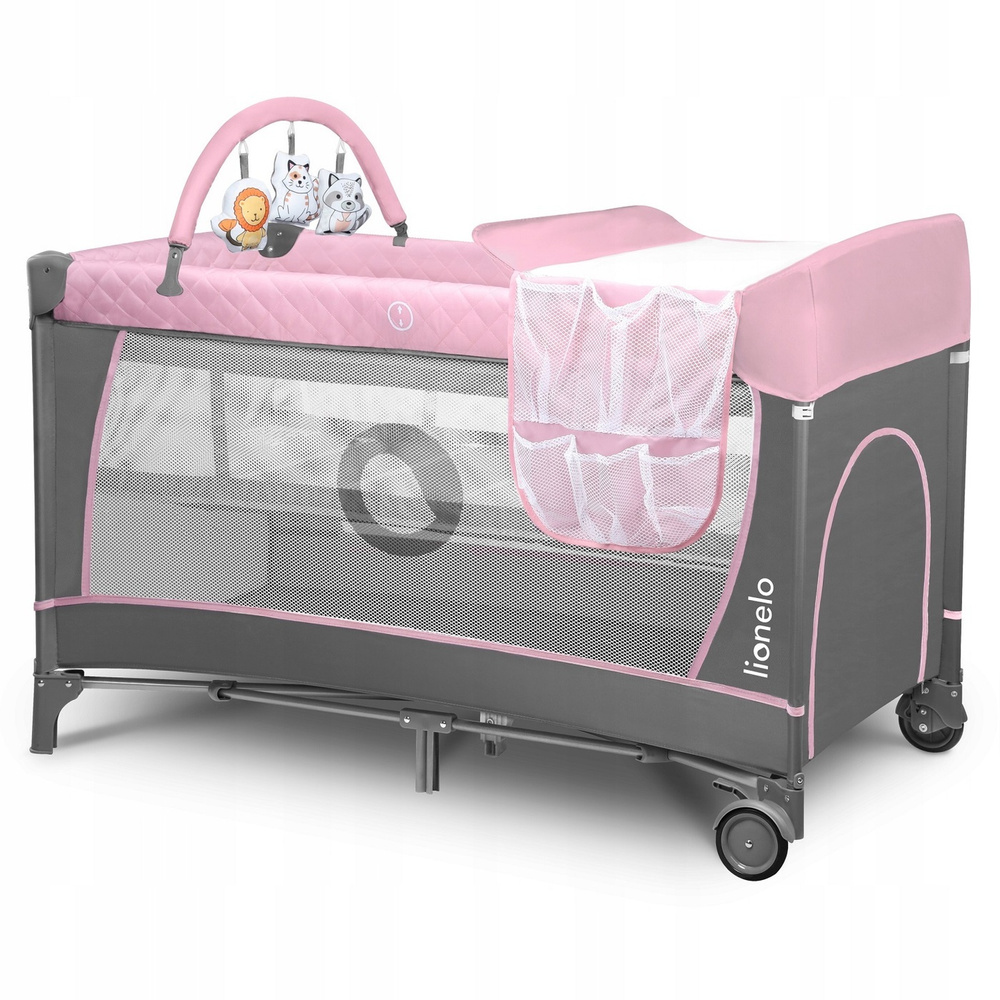 Кровать манеж для новорожденных 0+ два уровня с аксессуарами Lionelo Flower  #1