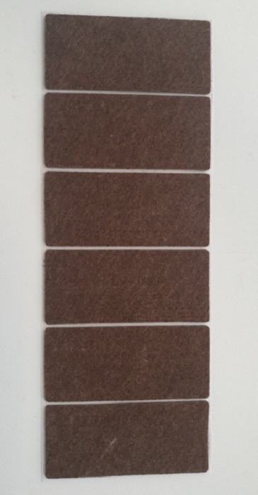 Защитные накладки на ножки мебели войлочные, размер 40 х 90 мм, 6 шт, цвет - коричневый (четырёхугольные) #1