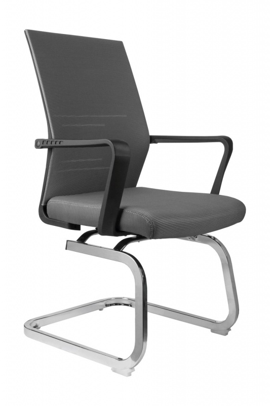 Кресло офисное RIVA CHAIR RCH G818 Серая сетка. на полозьях (крутящееся)  #1