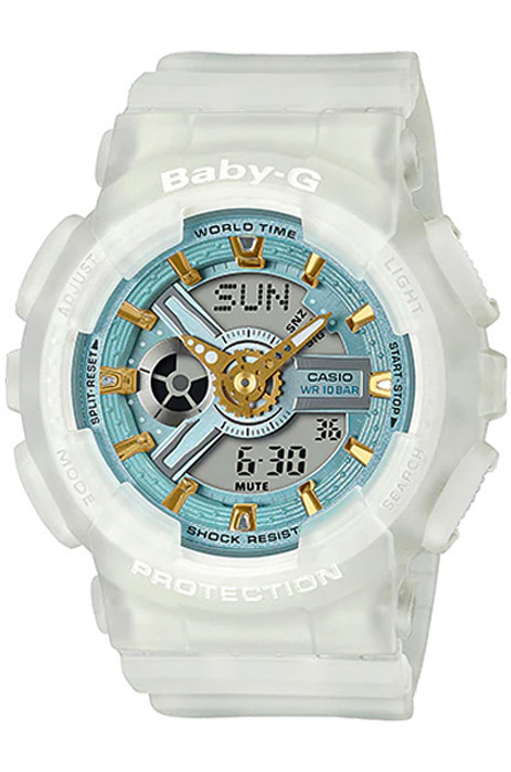 Противоударные женские наручные часы Casio Baby-G BA-110SC-7A с таймером и секундомером  #1
