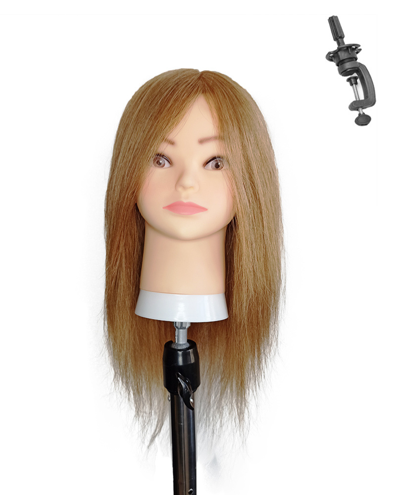 Учебная голова манекен для причесок, стрижек и окрашивания с натуральными волосами 40-45см, Амели  #1