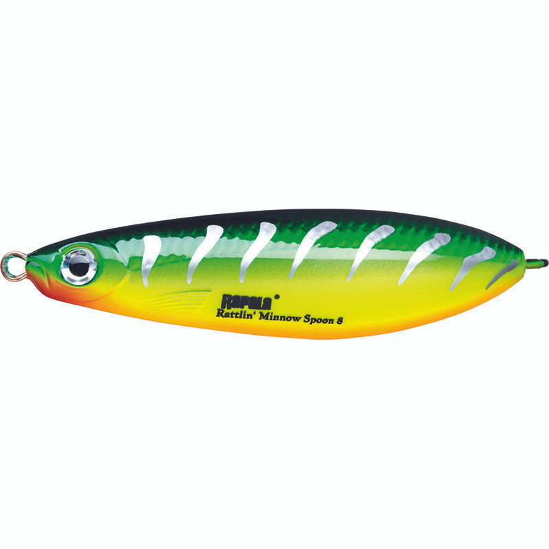 Блесна колебалка незацепляйка RAPALA Rattlin' Minnow Spoon 08 цвет FRB 8 см. - 16 гр приманка с шумовой #1