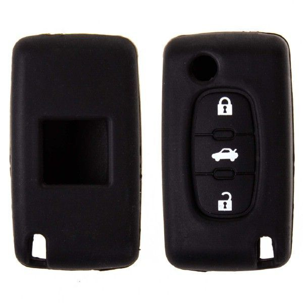 Чехол на ключ автомобильный SKYWAY силиконовый для PEUGEOT(307/408 /407/607)3 кнопки  #1