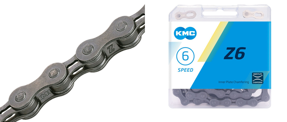 Цепь для велосипеда 6-ти скоростная, KMC Z6 1/2х3/32" 116 звен. с замком CL573R, в инд. упаковке  #1