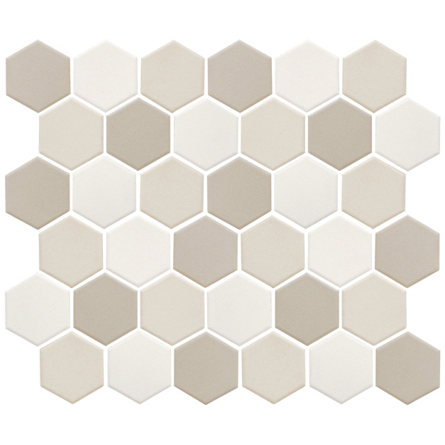 Плитка мозаика керамическая 32,5х28,2х0,6 Homework LB Mix ANTISLIP Hexagon (нескользящая), бежевая  #1