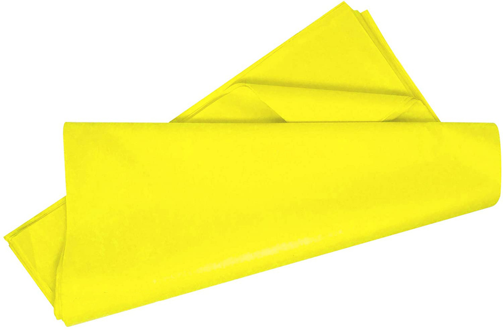 Бумага упаковочная флуорисцентная тишью 10 листов. (желтая)  #1