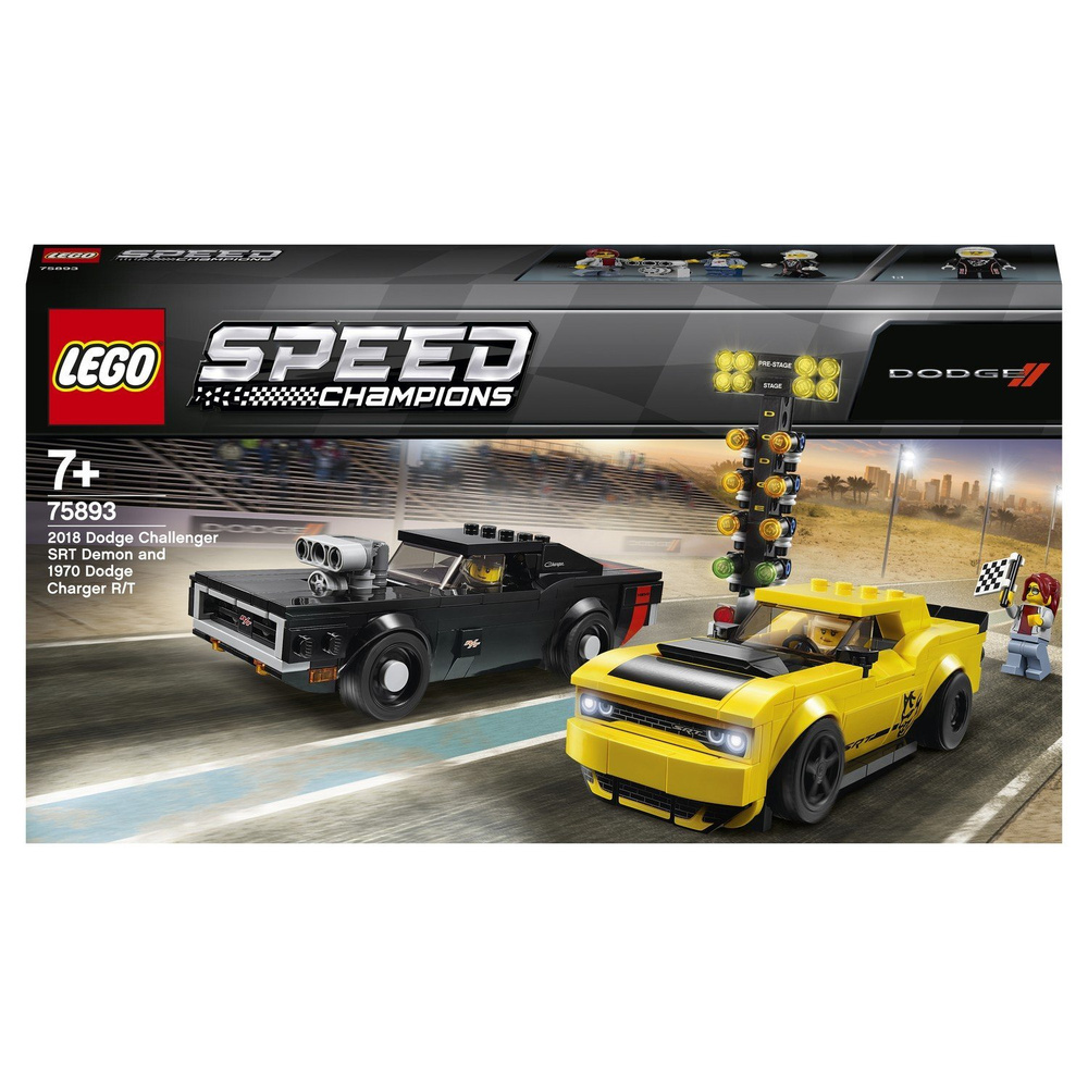 Конструктор LEGO Speed Champions Автомобили 2018 Dodge Challenger SRT Demon+ 1970 Dodge Charger R/T 75893 - купить с доставкой по выгодным ценам в  интернет-магазине OZON (509345505)