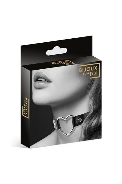 Чёрный чокер с кольцом в форме сердца Черный Bijoux Pour Toi #1