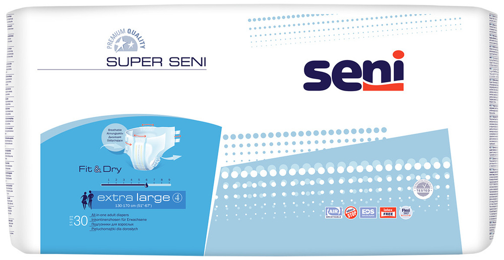 Подгузники для взрослых Super Seni extra large (обхват 130-170 см), 30 шт.  #1
