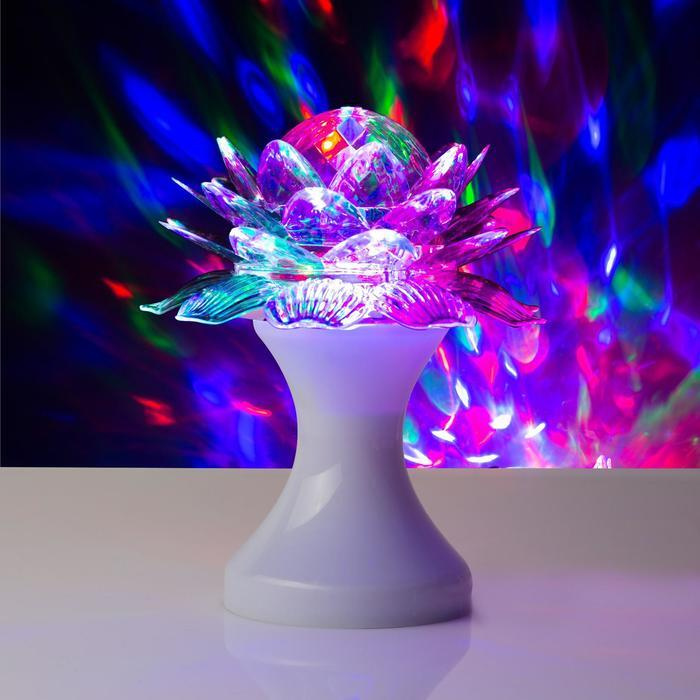 Световой прибор Цветок 12.5 см, свечение RGB, 220 В, белый #1