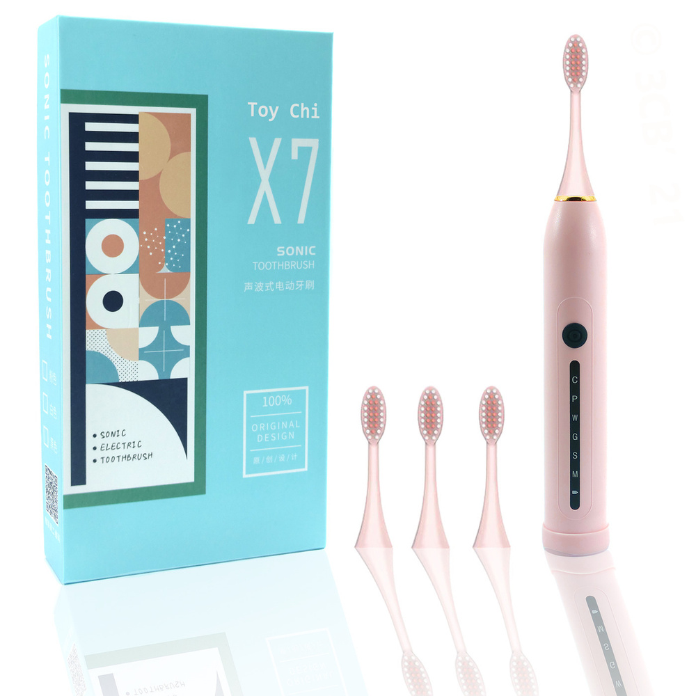 GoodStore24 Электрическая зубная щетка X7 SONIC Toothbrush/1, розовый #1