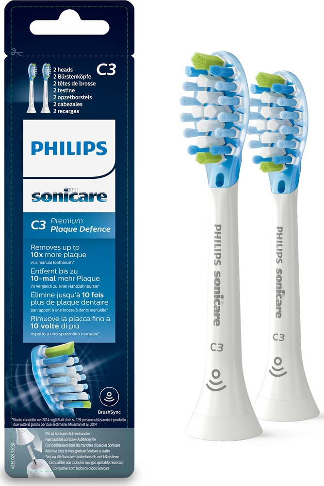 Насадки для электрической зубной щетки Philips Sonicare C3 Premium Plaque Defense HX9042/17, для эффективного #1