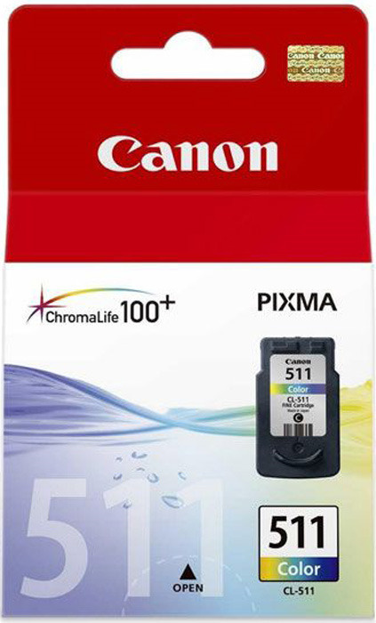 Картридж струйный Canon CL-511 2972B007 многоцветный для Canon MP240/MP260/MP480  #1