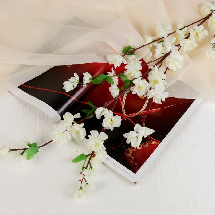 Цветы искусственные "Сакура нежность" 105 см, белый #1
