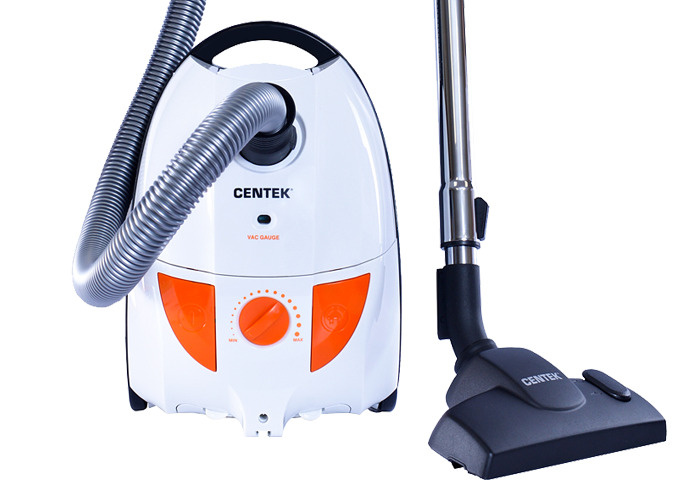 Пылесос CENTEK CT-2503 белый/оранжевый, 2000Вт, 3 степени фильтрации, автоматическое сматывание шнура, #1