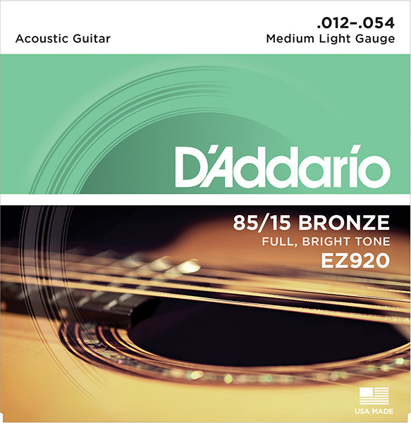 AMERICAN BRONZE 85/15 Струны для акустической гитары Medium Light 12-54 D'Addario EZ920  #1