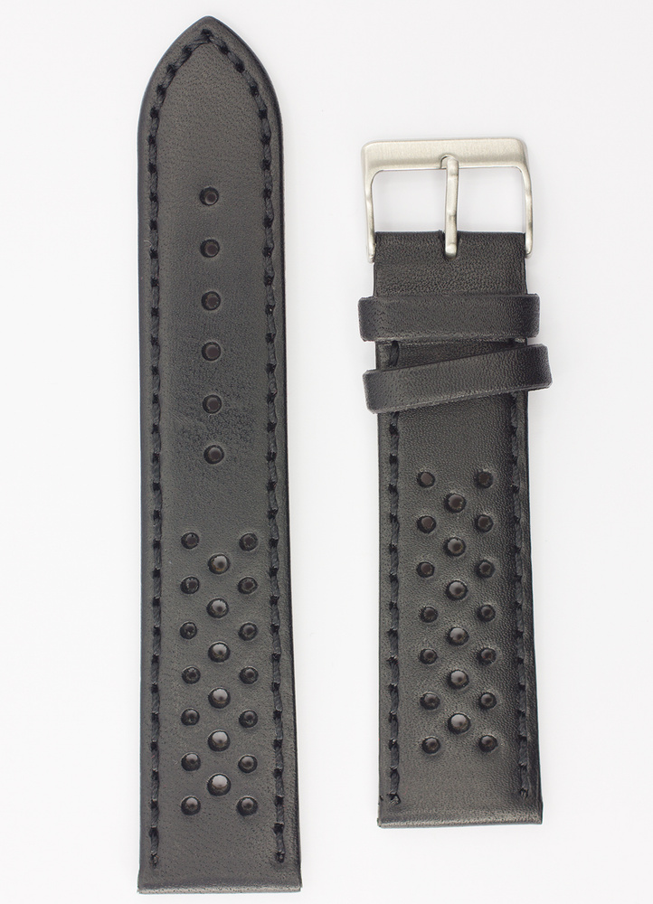 Ремешок для часов 22 мм. из натуральной кожи мужской ремешок кожаный черный SURB/H35-NR  #1