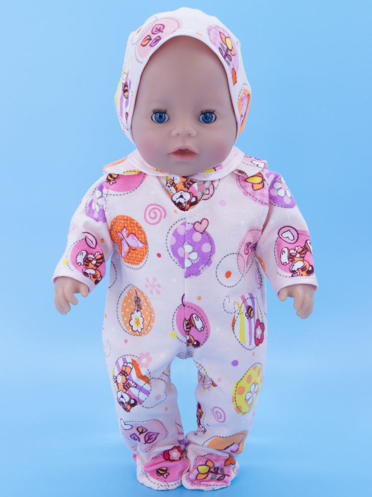 Одежда для кукол Модница Фланелевый набор для пупса Беби Бон (Baby Born) 43 см розовый-розовый  #1