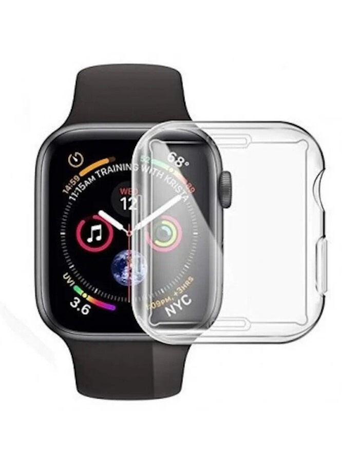 Силиконовый защитный чехол (кейс) Apple Watch Series 1 2 3 (Эпл Вотч) 38 мм для экрана/дисплея и корпуса #1