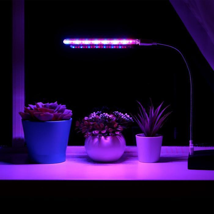 Фитосветильник светодиодный, 3 Вт, от USB, на гибкой ножке  #1