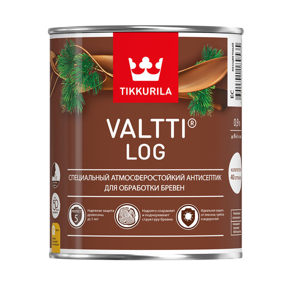 Tikkurila Valtti Log / Тикурила Валтти Лог Красное Дерево 0,9 Л Антисептик Для Дерева "Тиккурила"  #1