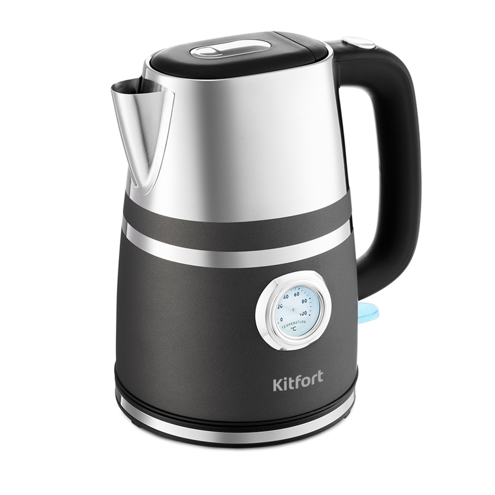 Kitfort Электрический чайник КТ-670, серебристый, черно-серый  #1
