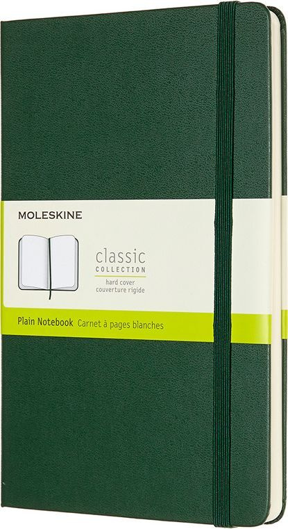 Блокнот без разметки Moleskine Classic Large, В6, сшитый, полиуретан, 120 л, зеленый  #1