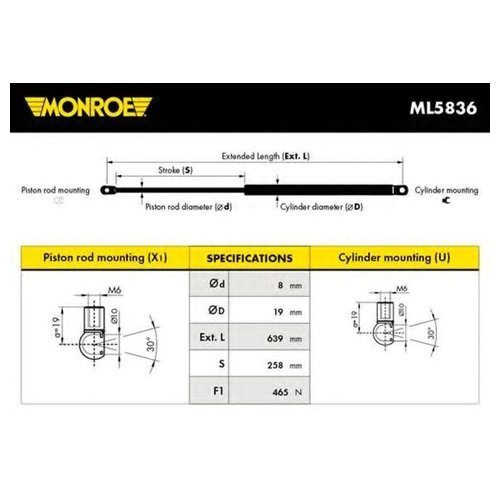 MONROE Амортизатор багажника Monroe ml5836 для Honda Civic VIII арт. ML5836  #1