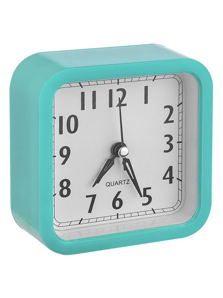Perfeo Quartz часы-будильник "PF-TC-019", квадратные 10х10 см, зелёные  #1