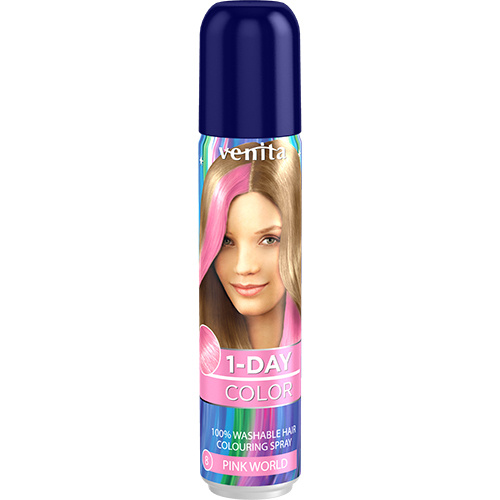 Спрей для волос оттеночный VENITA 1-DAY COLOR тон Pink world (розовый ...
